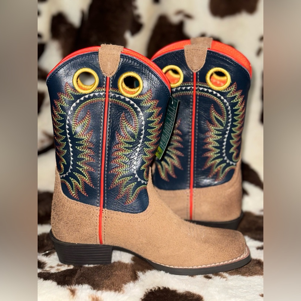 Ariat Kids Western Boots Derby Monroe Tan with Wiggle Room